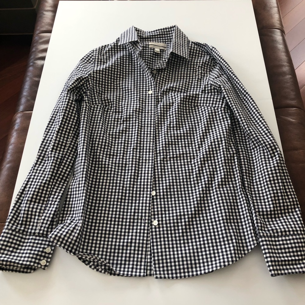 J Crew Women’s Stretch Perfect Gingham Shirt
